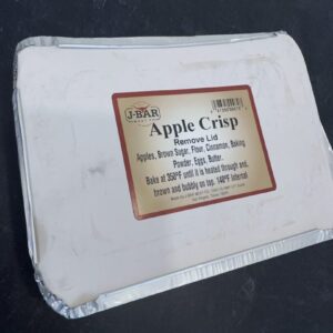 A package of apple crisp sitting on top of a table.